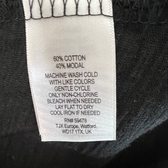 Cynthia Rowley Womens Tee Size 2X Black 3/4 Sleeve Cotton Modal Button Accents - Picture 5 of 5